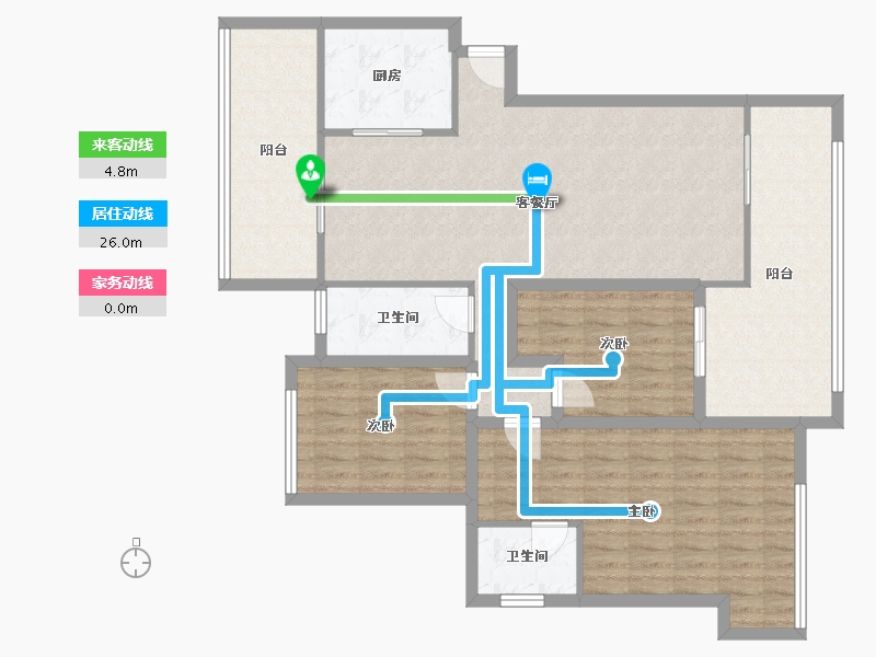 重庆-重庆市-雅居乐国际花园-116.13-户型库-动静线