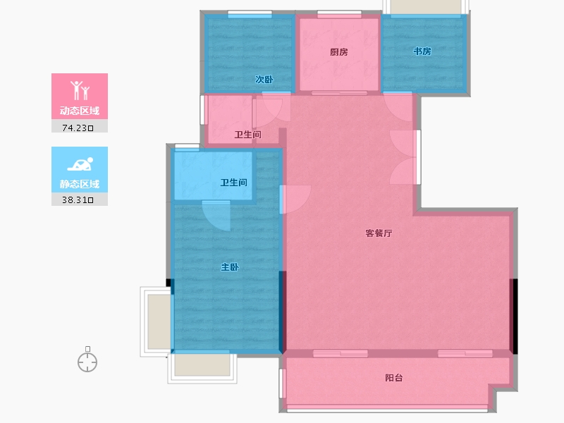 安徽省-六安市-东方御府-102.40-户型库-动静分区