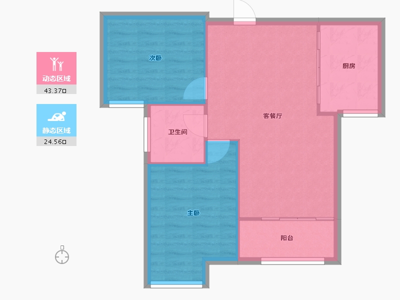 陕西省-咸阳市-金科世界城-62.00-户型库-动静分区