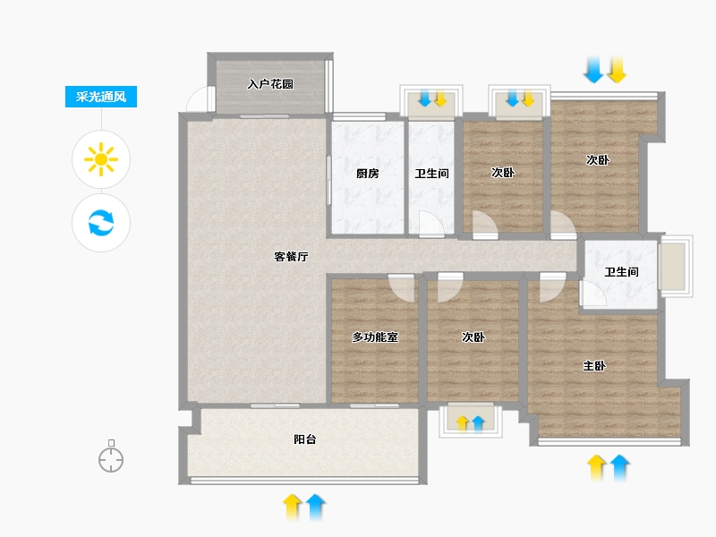 广东省-佛山市-云山峰境花园-143.32-户型库-采光通风