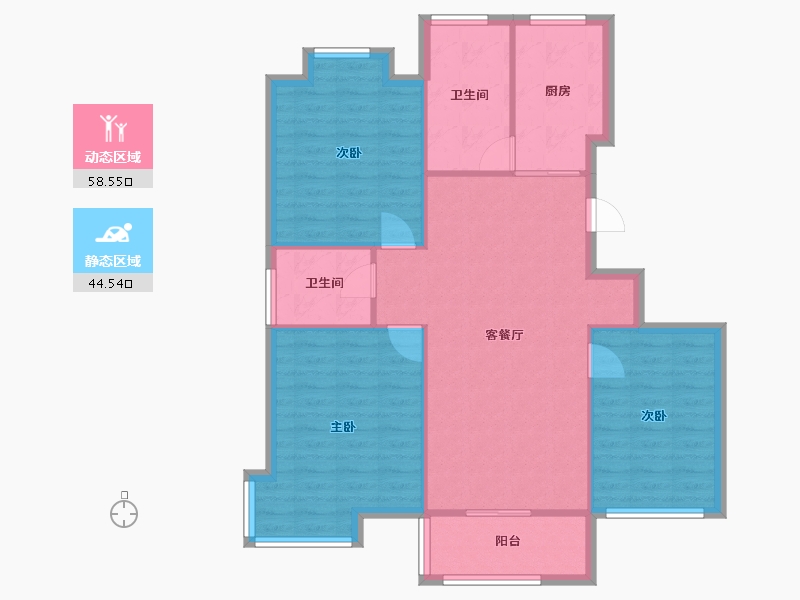 江苏省-无锡市-新惠家园-94.24-户型库-动静分区