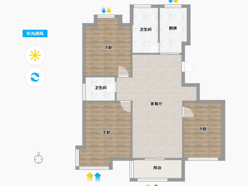 江苏省-无锡市-新惠家园-94.24-户型库-采光通风