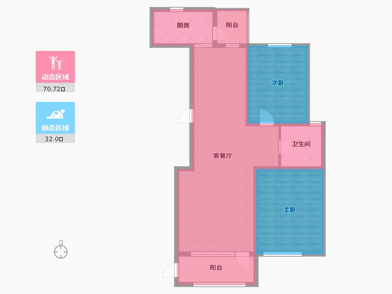 辽宁省-锦州市-金城御澜山-92.00-户型库-动静分区