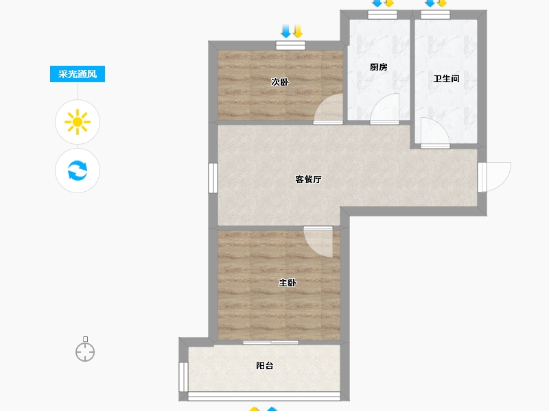 江苏省-无锡市-新惠家园-48.60-户型库-采光通风