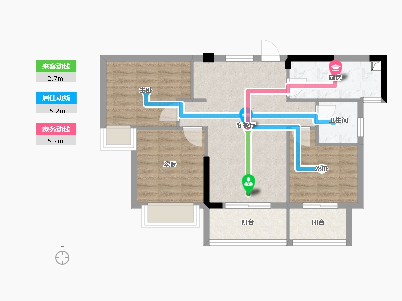 福建省-三明市-康城雅居-75.70-户型库-动静线