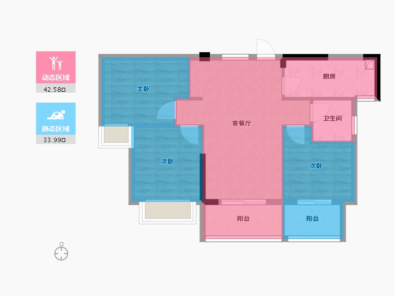 福建省-三明市-康城雅居-75.70-户型库-动静分区