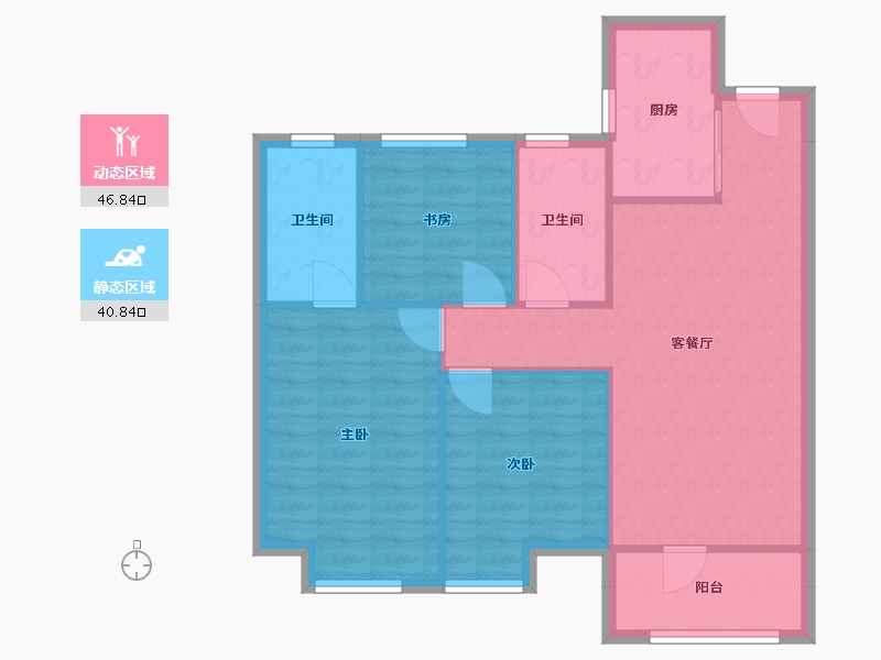 湖北省-武汉市-金地悦江时代骊湾-79.56-户型库-动静分区