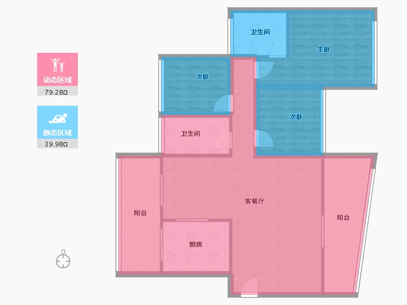 重庆-重庆市-雅居乐国际花园-107.49-户型库-动静分区