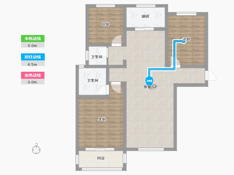 陕西省-宝鸡市-紫汀苑-102.40-户型库-动静线