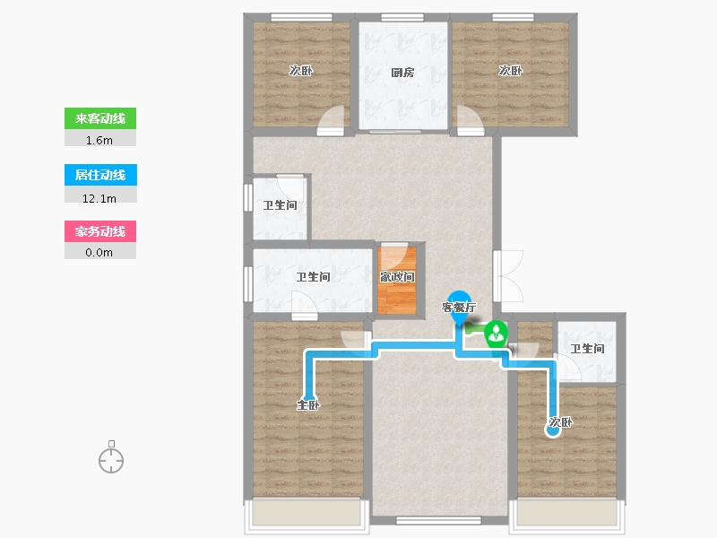 北京-北京市-中建玖合府-131.82-户型库-动静线