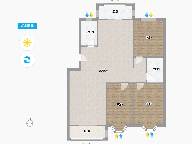 天津-天津市-都旺新城-140.00-户型库-采光通风