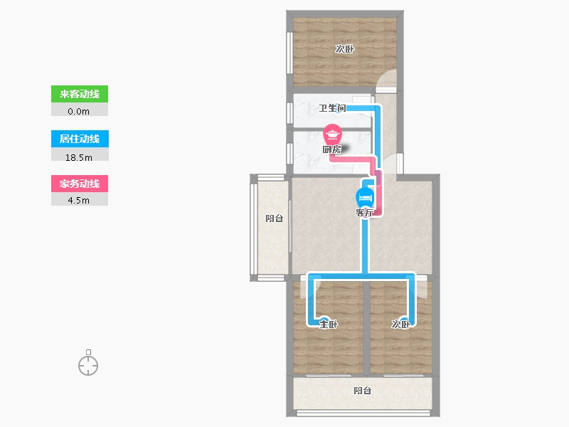 北京-北京市-西坝河北里-69.33-户型库-动静线