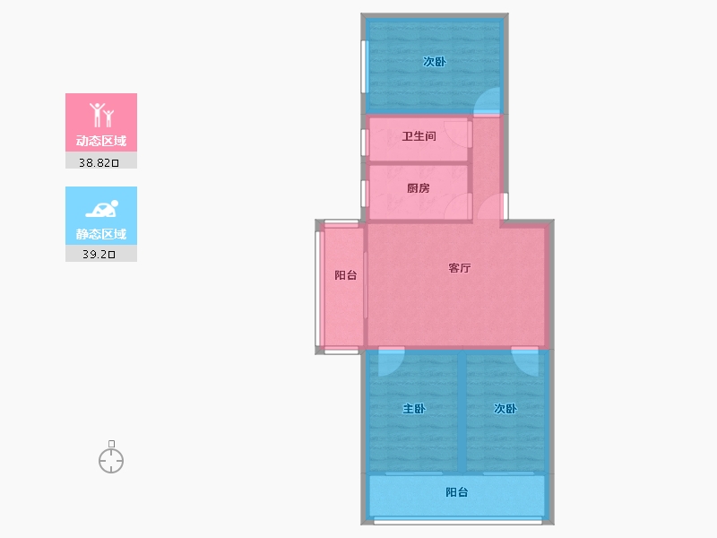 北京-北京市-西坝河北里-69.33-户型库-动静分区