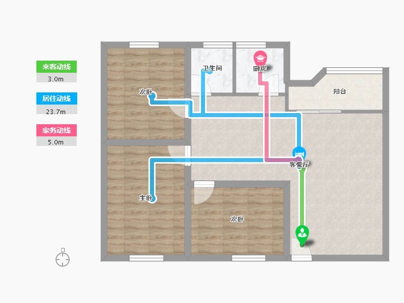 福建省-厦门市-金鸡亭花园小区-78.30-户型库-动静线