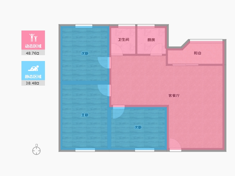 福建省-厦门市-金鸡亭花园小区-78.30-户型库-动静分区