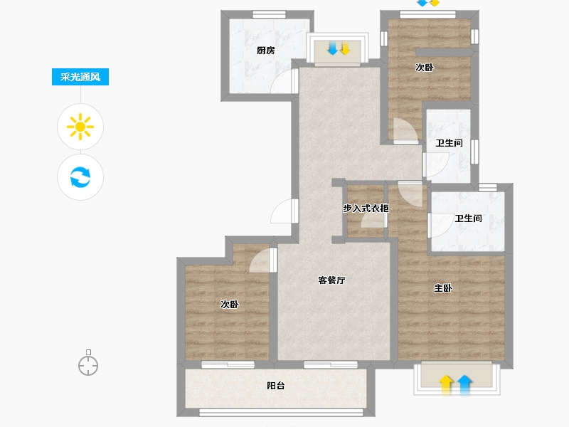 江苏省-南京市-海玥华府-92.00-户型库-采光通风