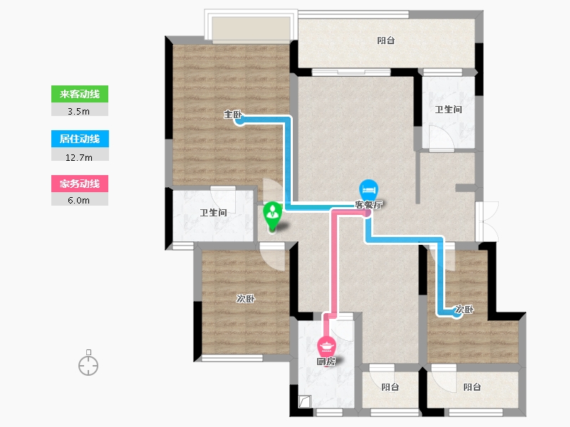 重庆-重庆市-北辰悦来壹号-98.40-户型库-动静线