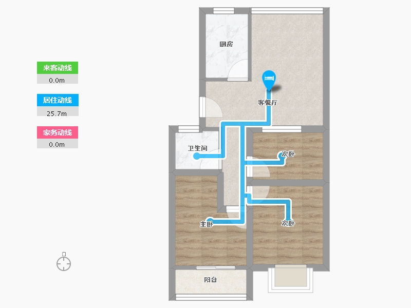 福建省-厦门市-金鸡亭花园小区-48.64-户型库-动静线