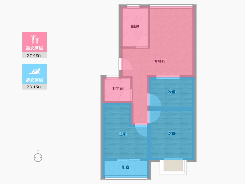 福建省-厦门市-金鸡亭花园小区-48.64-户型库-动静分区