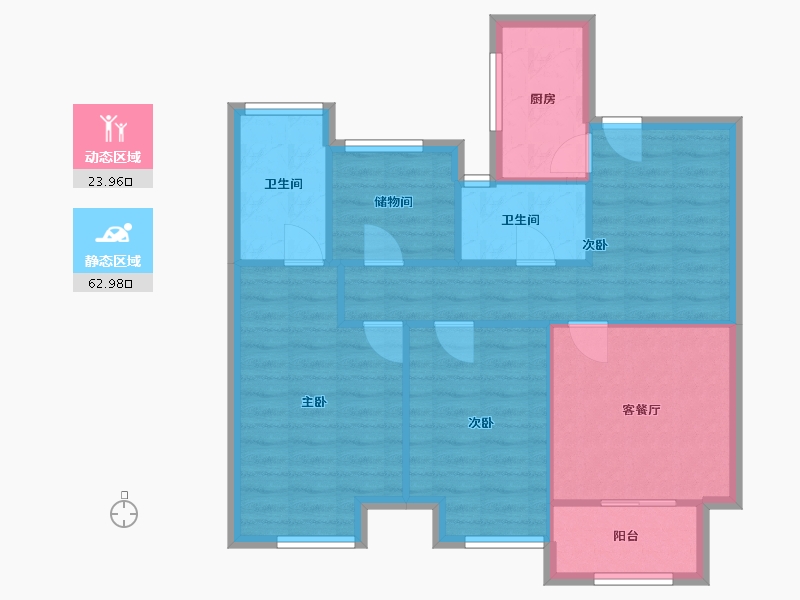 江苏省-无锡市-蓝光雍锦里-78.35-户型库-动静分区