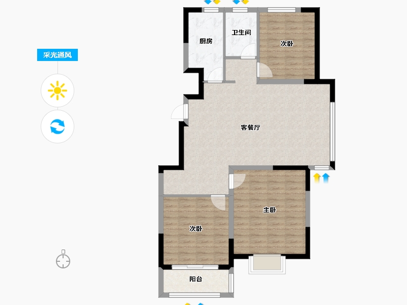 山东省-潍坊市-西城首府-97.00-户型库-采光通风