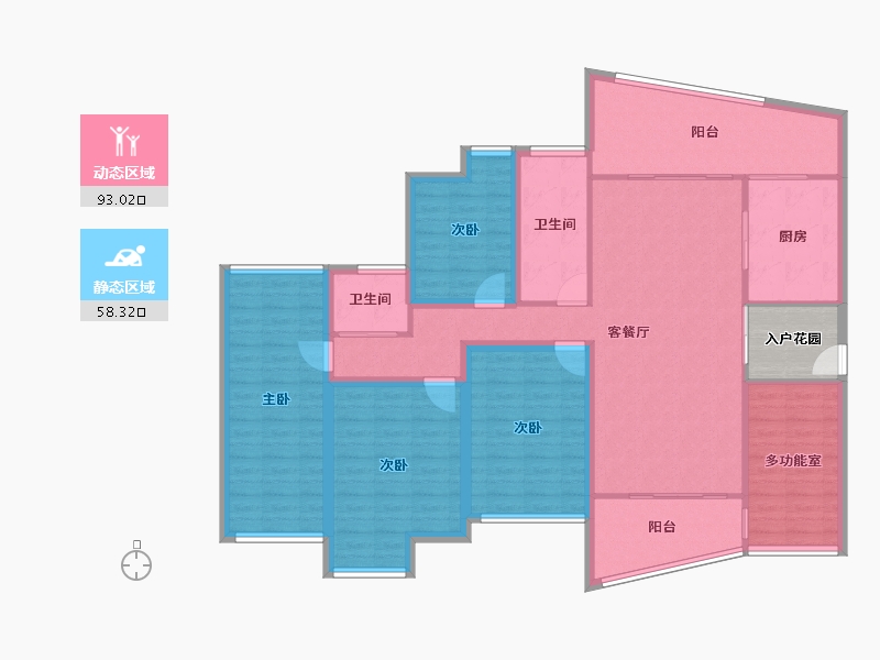 重庆-重庆市-雅居乐国际花园-140.89-户型库-动静分区