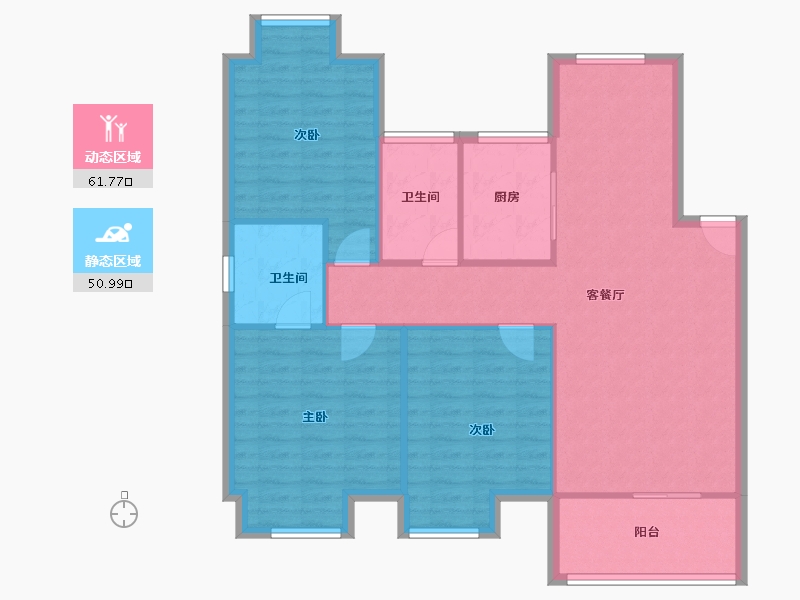 浙江省-嘉兴市-秋江花苑-103.04-户型库-动静分区