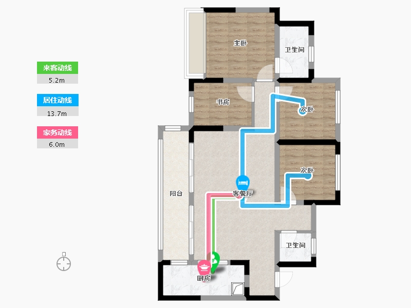 四川省-雅安市-正黄翡翠公园-94.75-户型库-动静线