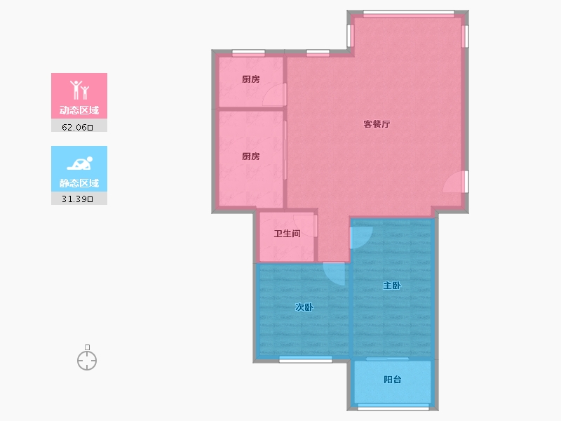 福建省-漳州市-江滨花园泰园-90.00-户型库-动静分区