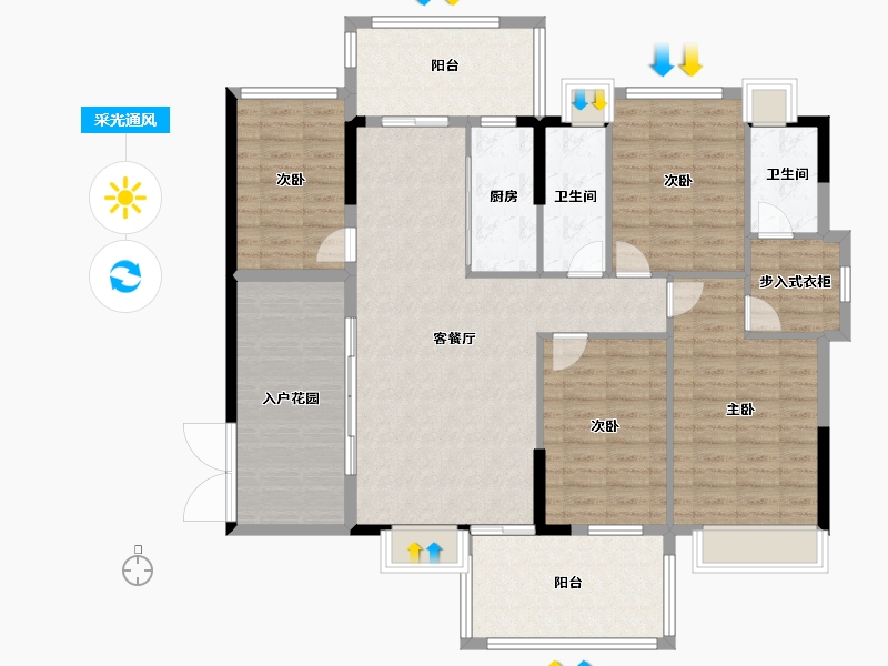 广东省-清远市-山水龙城-133.60-户型库-采光通风