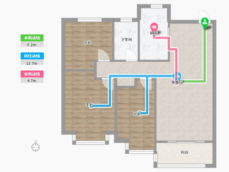 江苏省-淮安市-恒大名都-92.57-户型库-动静线