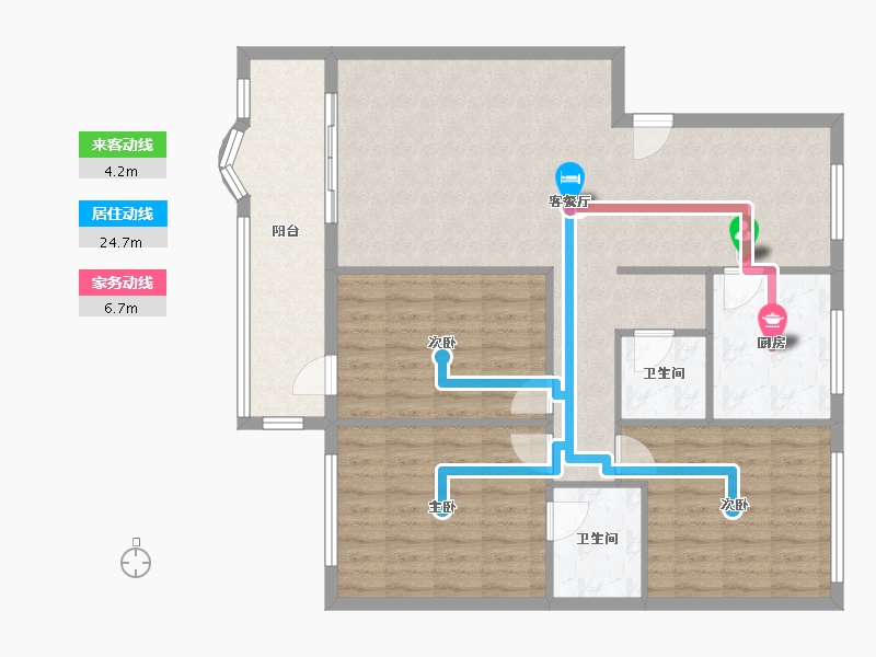 福建省-厦门市-阳台山公安宿舍-107.25-户型库-动静线