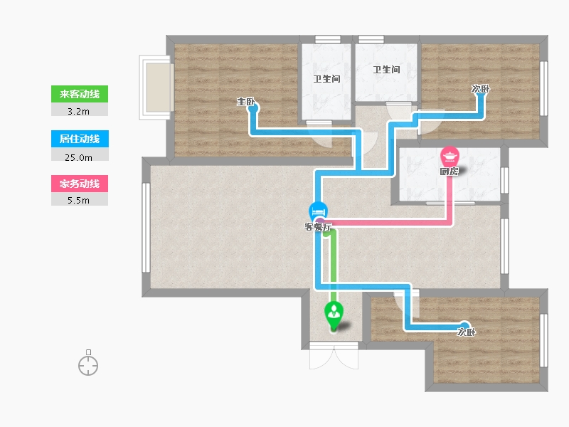 甘肃省-兰州市-世茂宏建云煦园-103.00-户型库-动静线