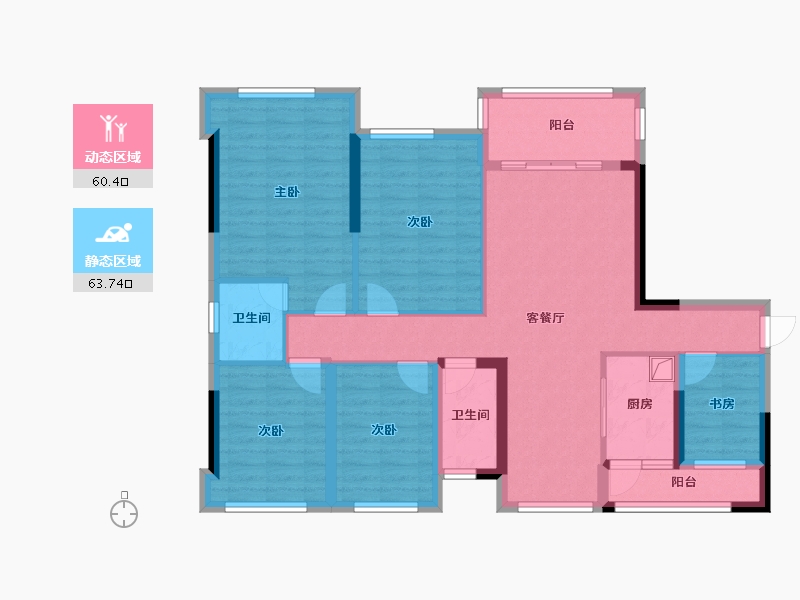 广西壮族自治区-南宁市-福瑞中央公园-90.09-户型库-动静分区