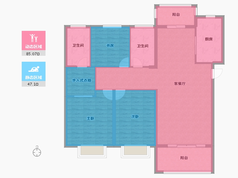 湖北省-武汉市-中建壹品澜湾-120.00-户型库-动静分区