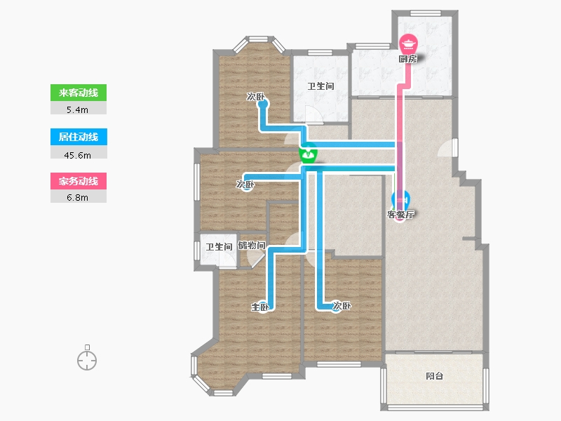 江苏省-扬州市-莱茵苑-144.68-户型库-动静线