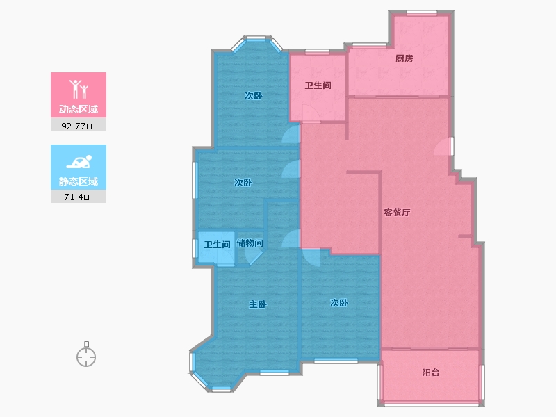 江苏省-扬州市-莱茵苑-144.68-户型库-动静分区