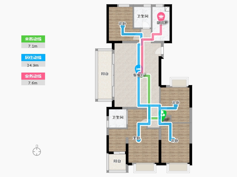 江苏省-泰州市-水岸康城-121.60-户型库-动静线