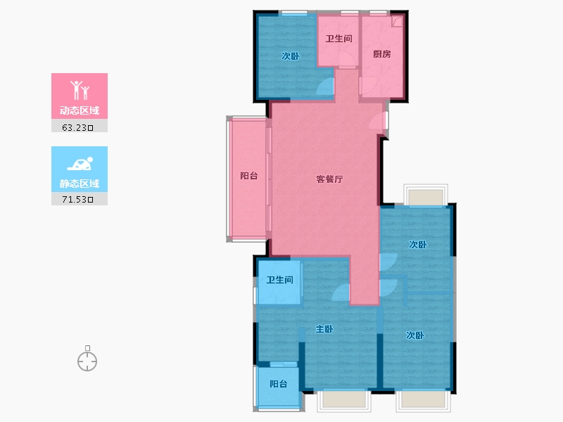 江苏省-泰州市-水岸康城-121.60-户型库-动静分区