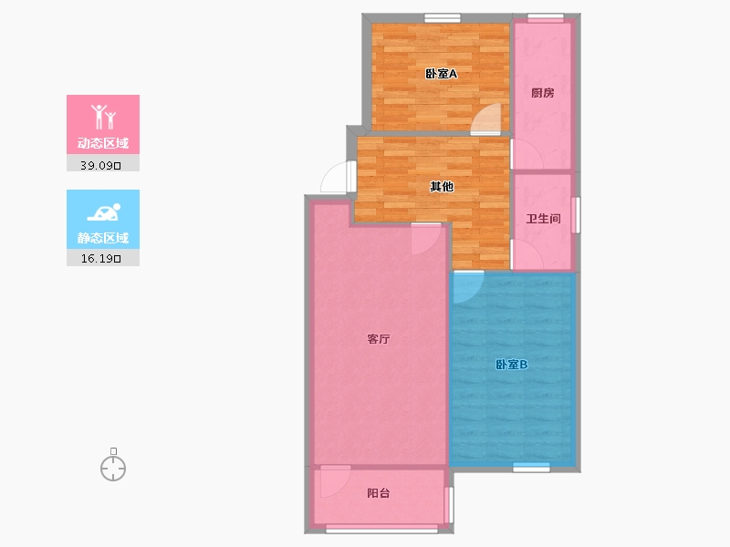 北京-北京市-万树园-70.72-户型库-动静分区