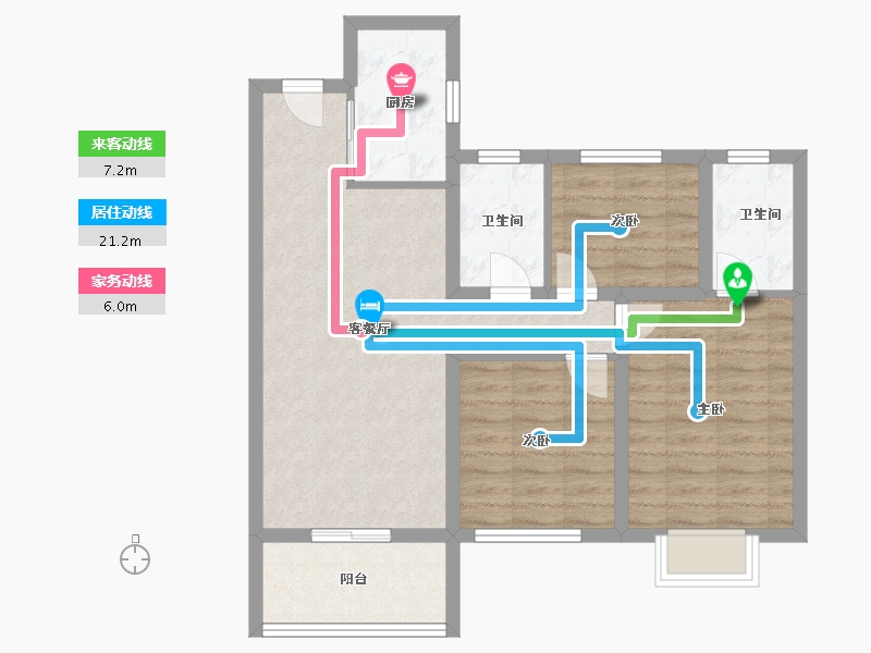 湖南省-常德市-保利时代-87.20-户型库-动静线