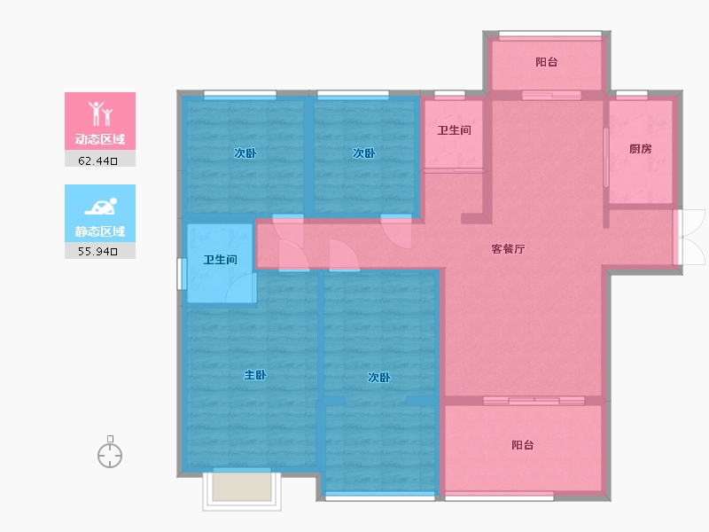 湖南省-怀化市-建鸿达鸿都-101.22-户型库-动静分区