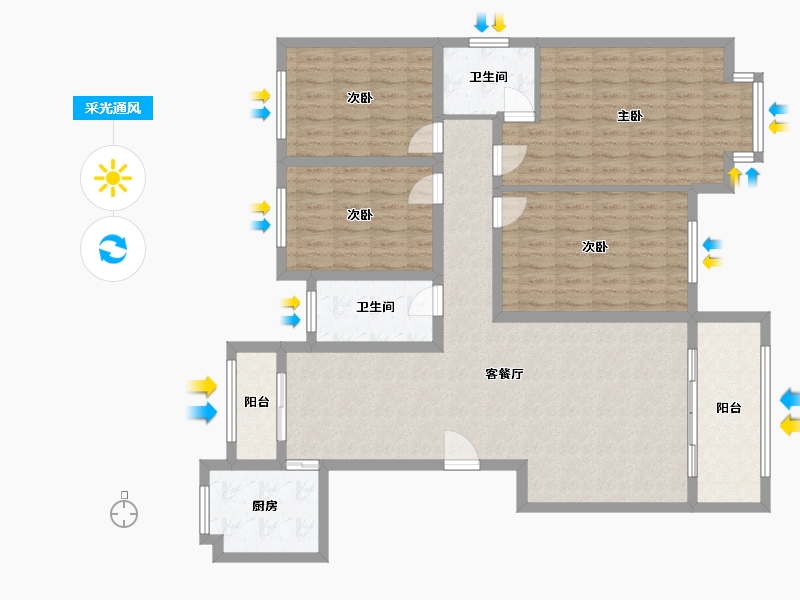 江西省-南昌市-中煤凯旋湾-130.00-户型库-采光通风