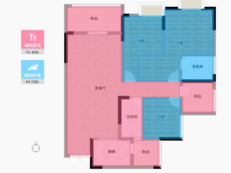 重庆-重庆市-中昂新天地-102.06-户型库-动静分区