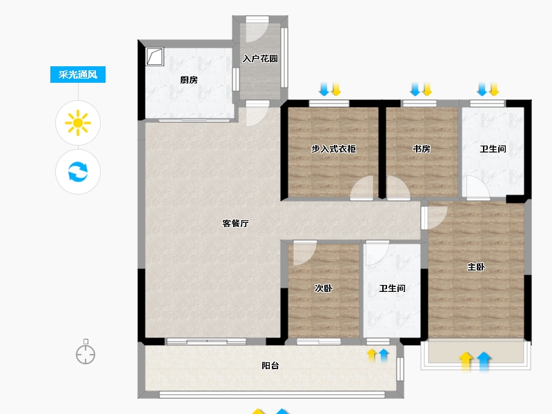 广西壮族自治区-贵港市-御珑湾-111.20-户型库-采光通风