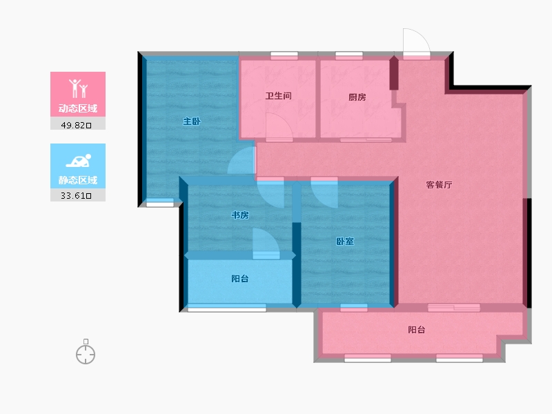 湖南省-长沙市-澳海云天赋-77.60-户型库-动静分区