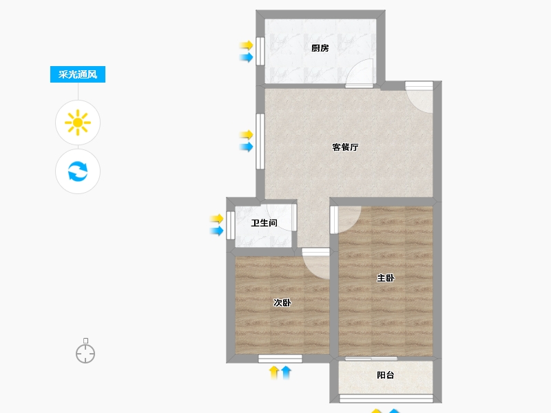 福建省-厦门市-金鸡亭花园小区-47.08-户型库-采光通风