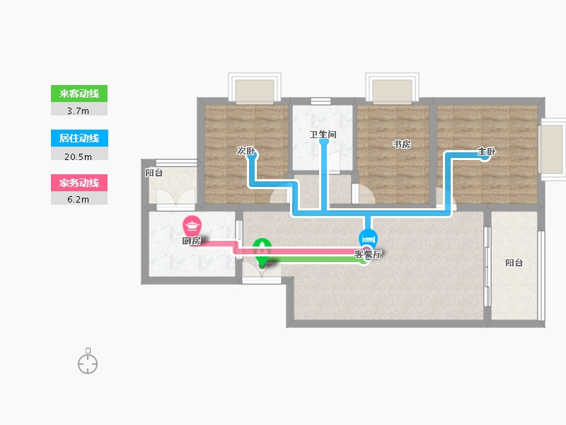 福建省-厦门市-龙湖嘉誉-83.00-户型库-动静线