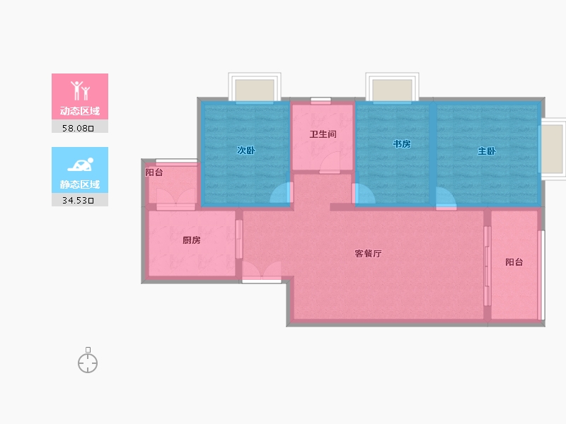 福建省-厦门市-龙湖嘉誉-83.00-户型库-动静分区