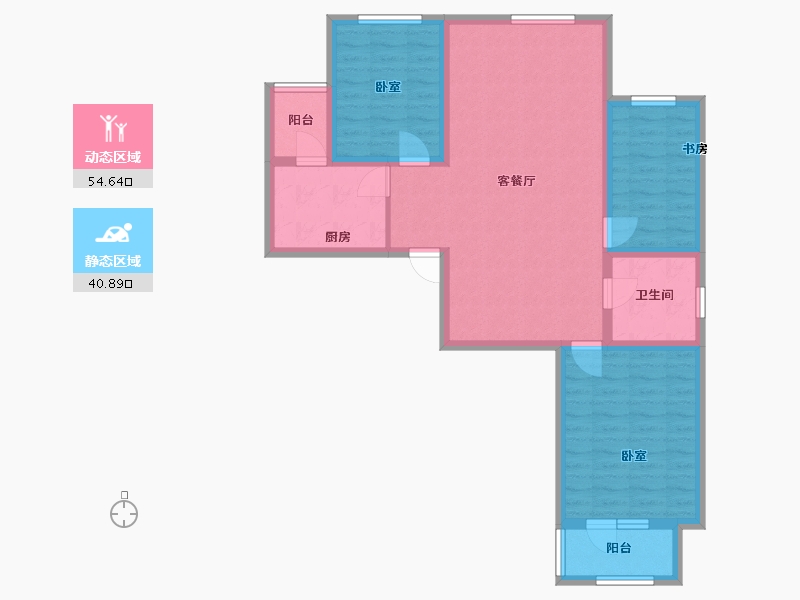 河北省-唐山市-幸福花园-96.20-户型库-动静分区